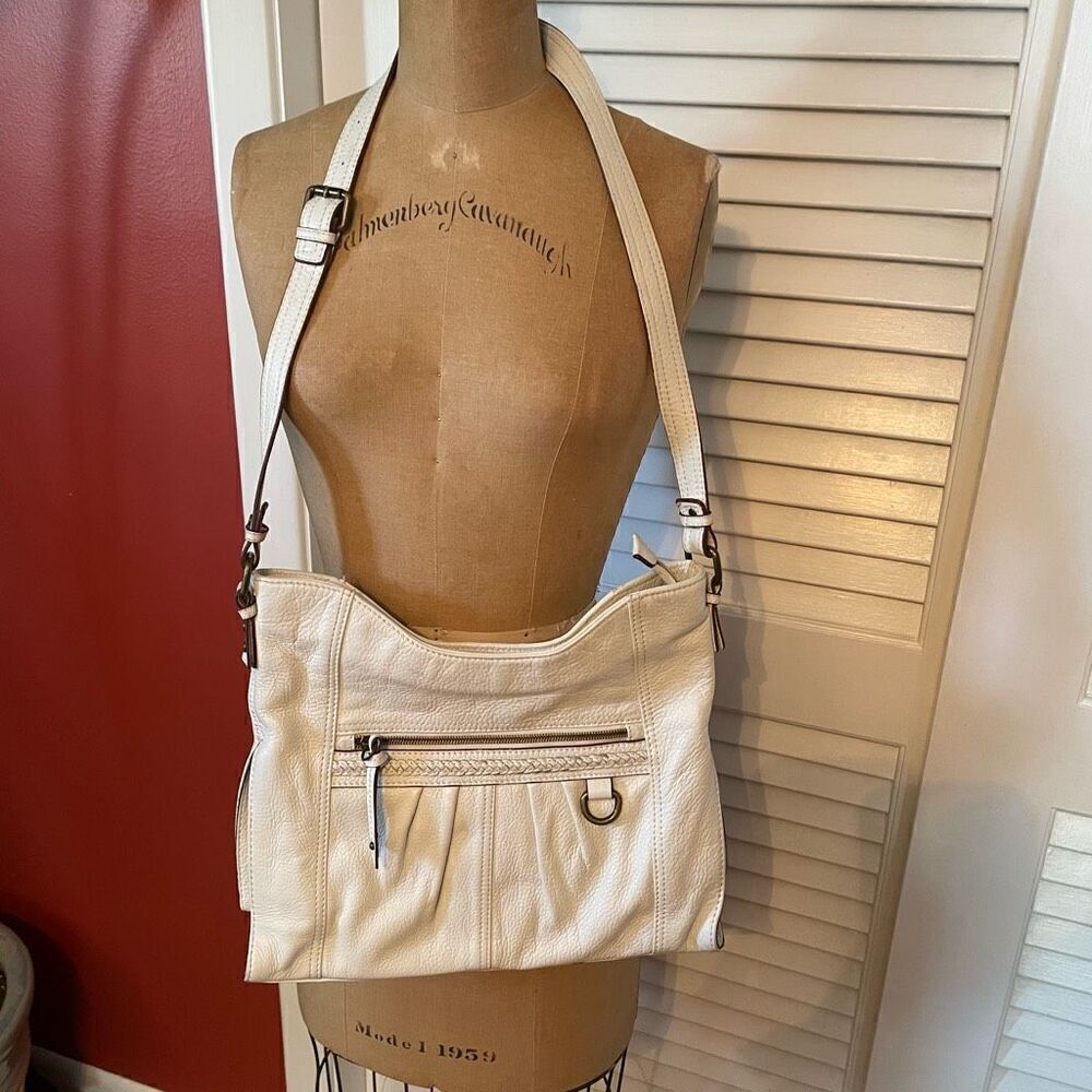BORN | white leather shoulder bag